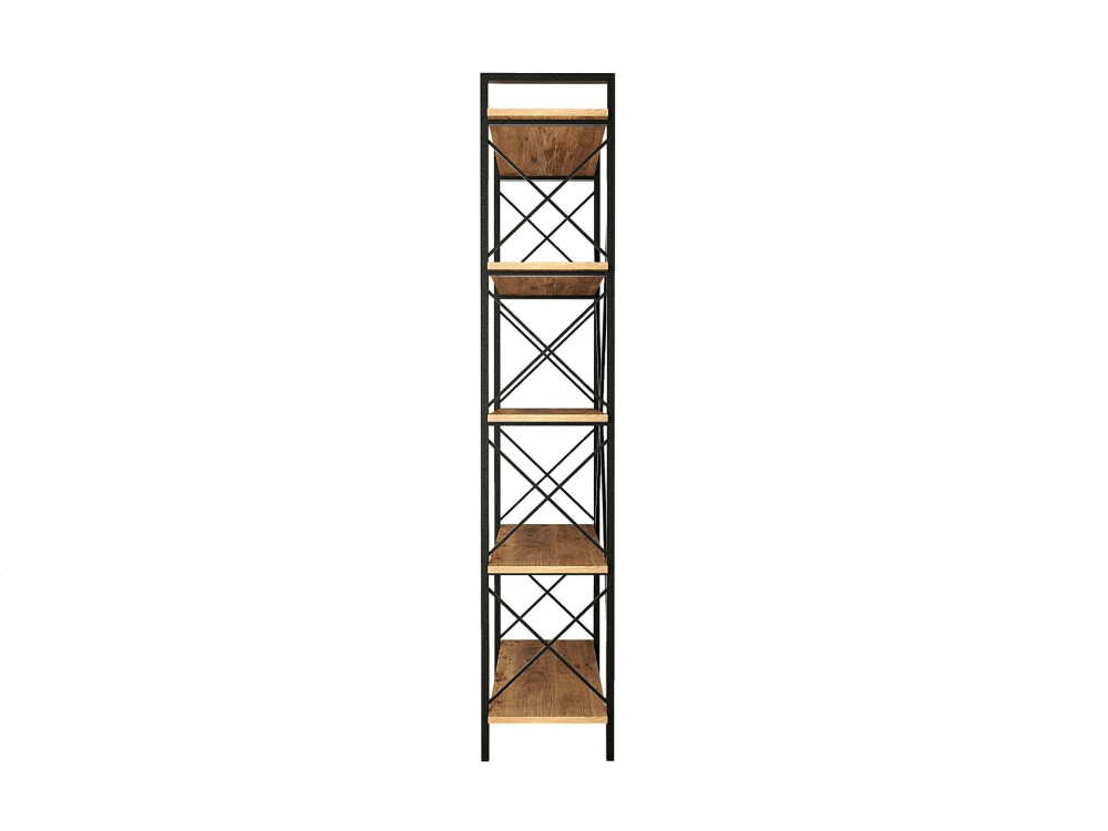 Bibliothèque en bois "Nero" - 90 x 33 x 180 cm - Pin atlantiqueNoir