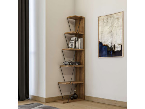 Bibliothèque en bois "Nove" - 50 x 22 x 150 cm - Marron 2