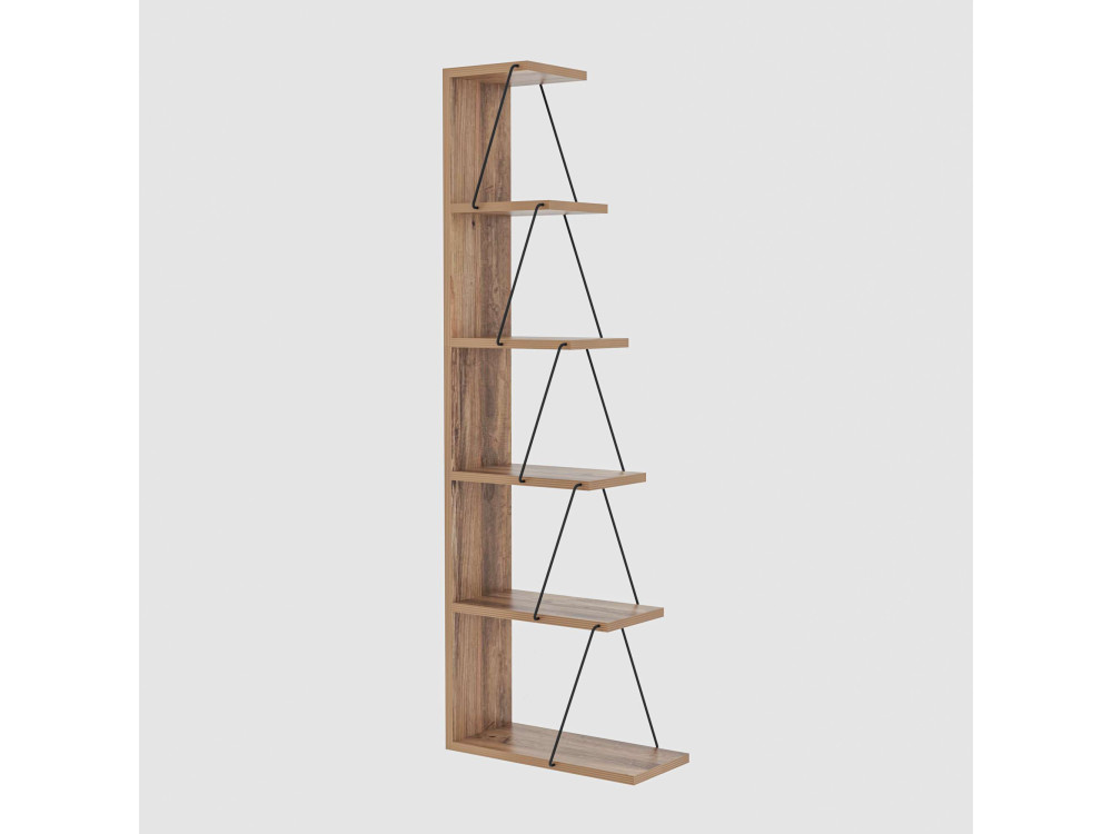 Bibliothèque en bois "Nove" - 50 x 22 x 150 cm - Marron