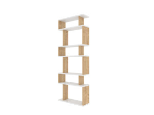 Bibliothèque en bois "Bates" - 60 x 19 x 160 cm - Chêne blanc