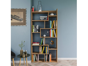 Bibliothèque en bois "Kuttap" - 90 x 22 x 182 cm - Pin 2
