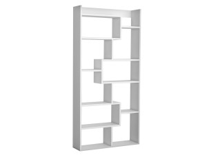 Bibliothèque en bois "Kuttap" - 90 x 22 x 182 cm - Blanc