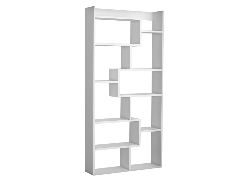 Bibliothèque en bois "Kuttap" - 90 x 22 x 182 cm - Blanc