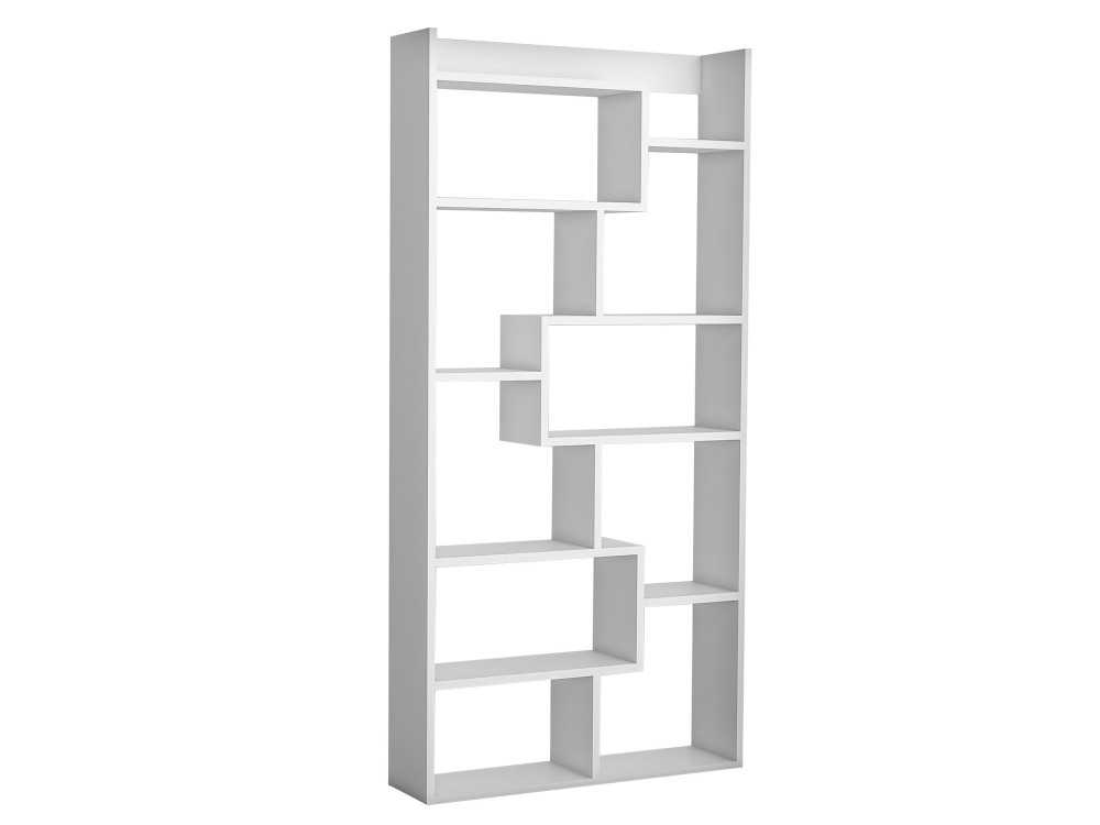 Bibliothèque en bois "Kuttap" - 90 x 22 x 182 cm - Blanc