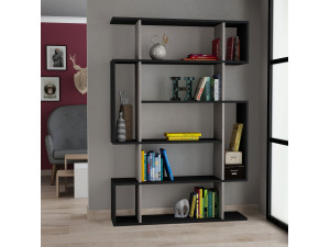 Bibliothèque en bois "Mito" 110 x 25,5 x 161 cm - Anthracite 2