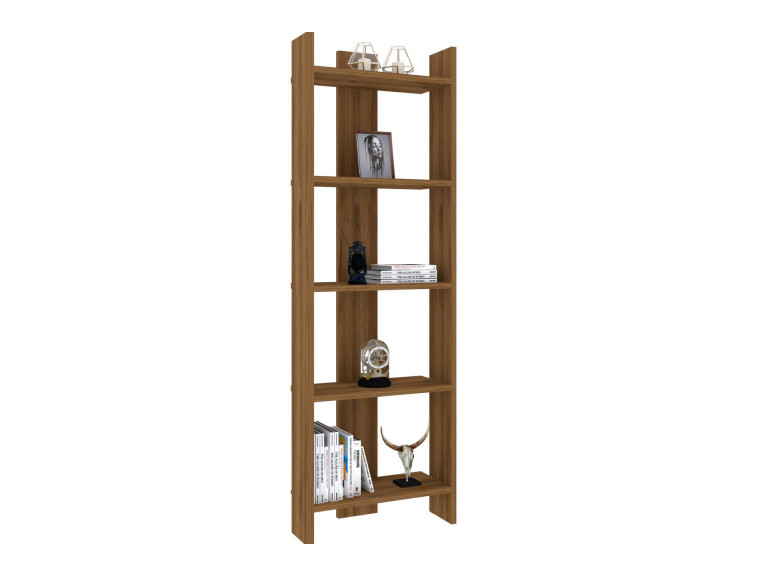 Bibliothèque en bois "Virba" - 52 x 22 x 149 cm - Noyer