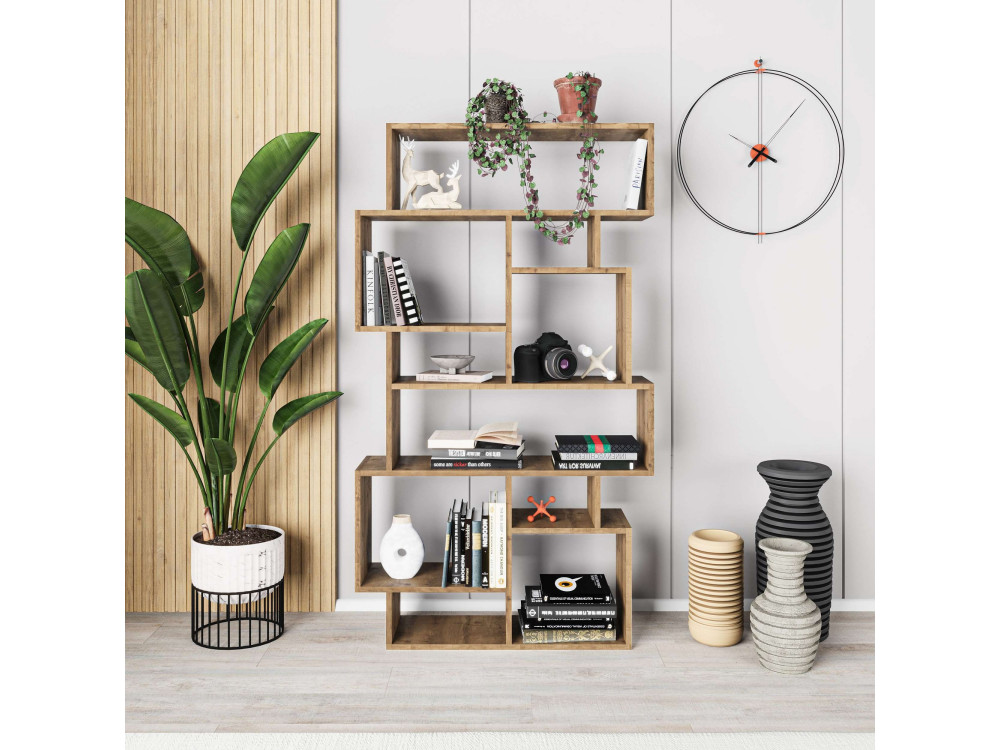 Bibliothèque en bois "Karmato" 96 x 25,5 x 168,5 cm - Hitit