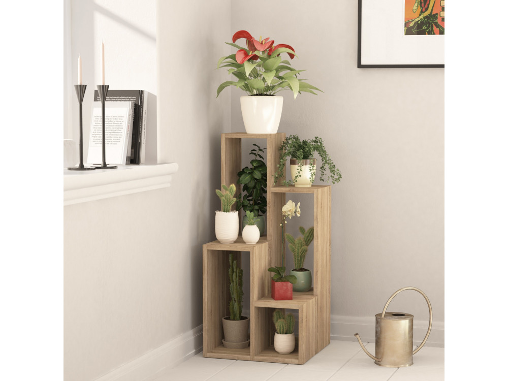 Bibliothèque en bois "Sule" - 42 x 20 x 89 cm - Chêne