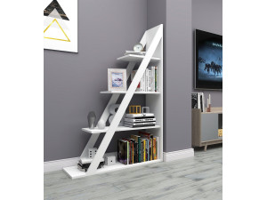 Bibliothèque en bois "Arven" - 100 x 29 x 150 cm - Blanc 2