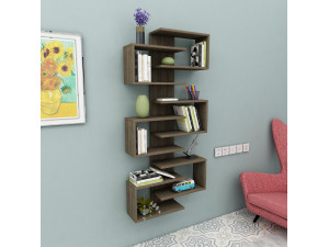 Bibliothèque en bois "Lotus" - 75 x 21 x 161 cm - Noyer 2