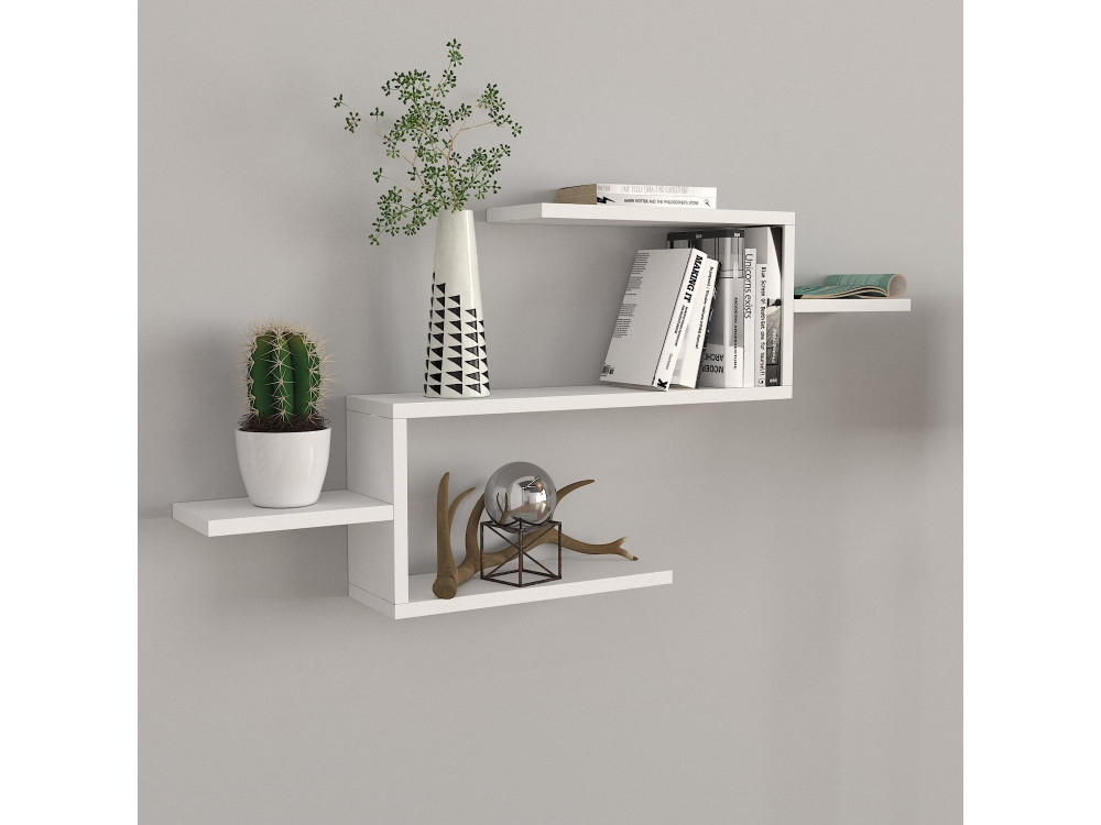 Bibliothèque en bois "Twist" - 104 x 14 x 49 cm - Blanc