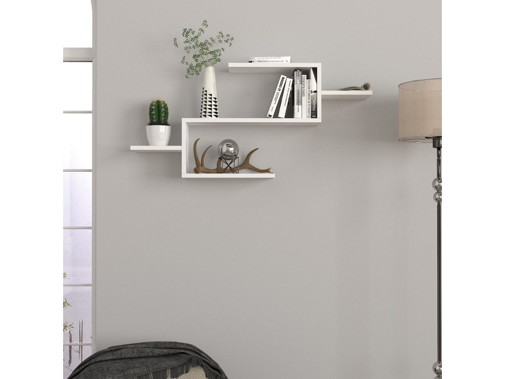 Bibliothèque en bois "Twist" - 104 x 14 x 49 cm - Blanc