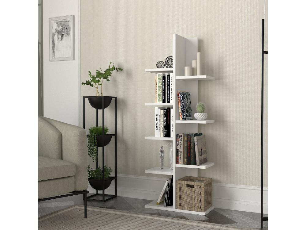 Bibliothèque en bois "Tree" - 45 x 22 x 121 cm - Blanc