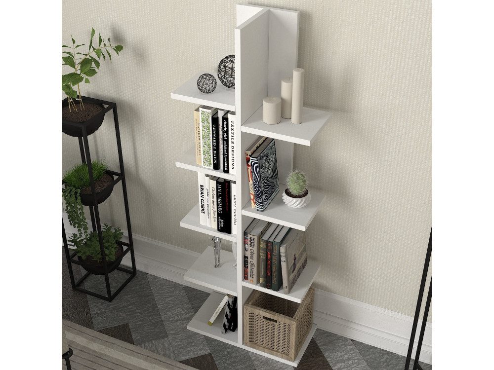 Bibliothèque en bois "Tree" - 45 x 22 x 121 cm - Blanc