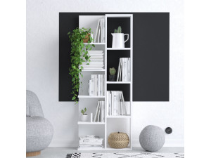 Bibliothèque en bois "Viva" - 60 x 18 x 150 cm - Blanc 2
