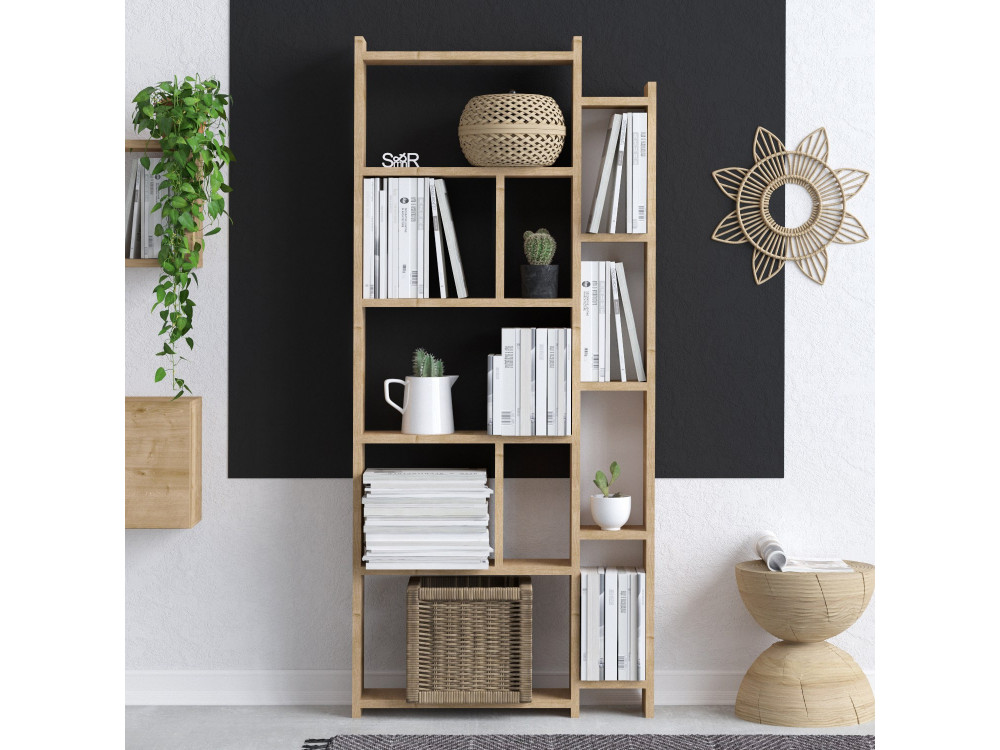 Bibliothèque en bois "Momo" - 65 x 15 x 150 cm - Chêne