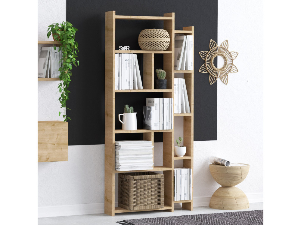 Bibliothèque en bois "Momo" - 65 x 15 x 150 cm - Chêne