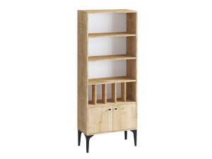 Bibliothèque en bois "Pollux" - 60 x 30 x 175 cm - Chêne Saphir