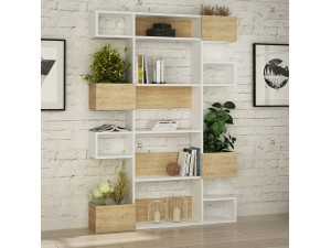 Bibliothèque en bois "Niho" 120 x 27 x 171 cm - Blanc 2