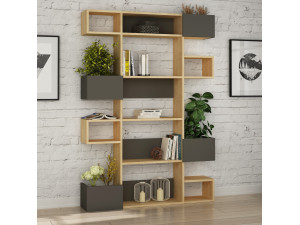 Bibliothèque en bois "Niho" 120 x 27 x 171 cm - Chêne 2