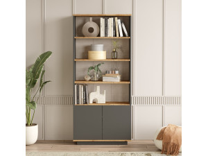 Bibliothèque en bois "Forlan" 75 x 26,8 x 168,3 cm - Pin atlantique 2