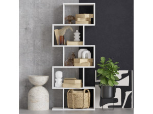 Bibliothèque en bois "Meric" 60 x 30 x 150 cm - Blanc 2