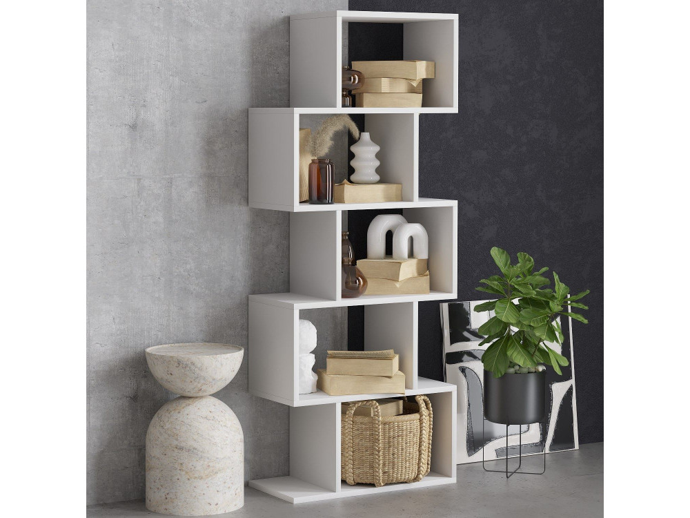 Bibliothèque en bois "Meric" 60 x 30 x 150 cm - Blanc
