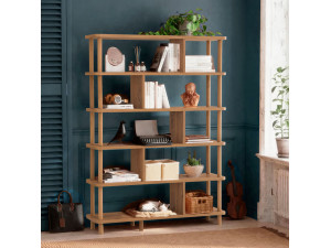 Bibliothèque en bois "Meta" - 120 x 28 x 168 cm - Marron 2