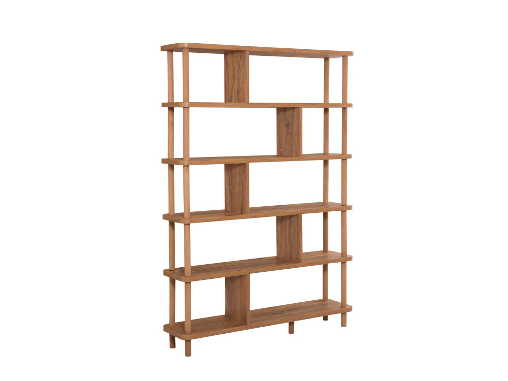 Bibliothèque en bois "Meta" - 120 x 28 x 168 cm - Marron