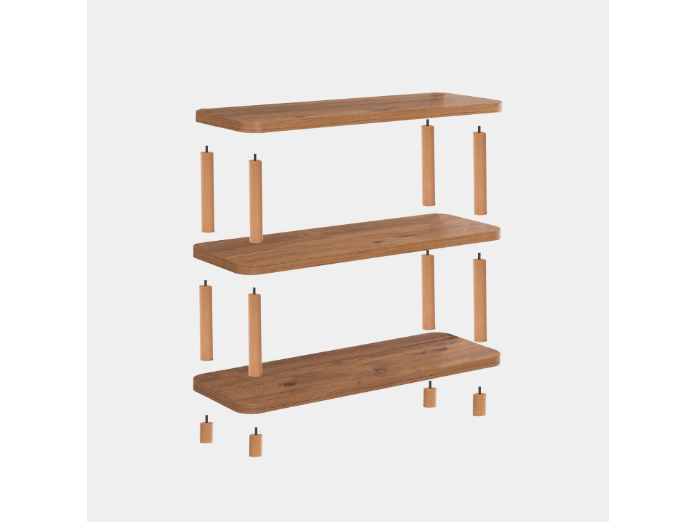 Bibliothèque en bois "Step" - 80 x 28 x 75 cm - Marron