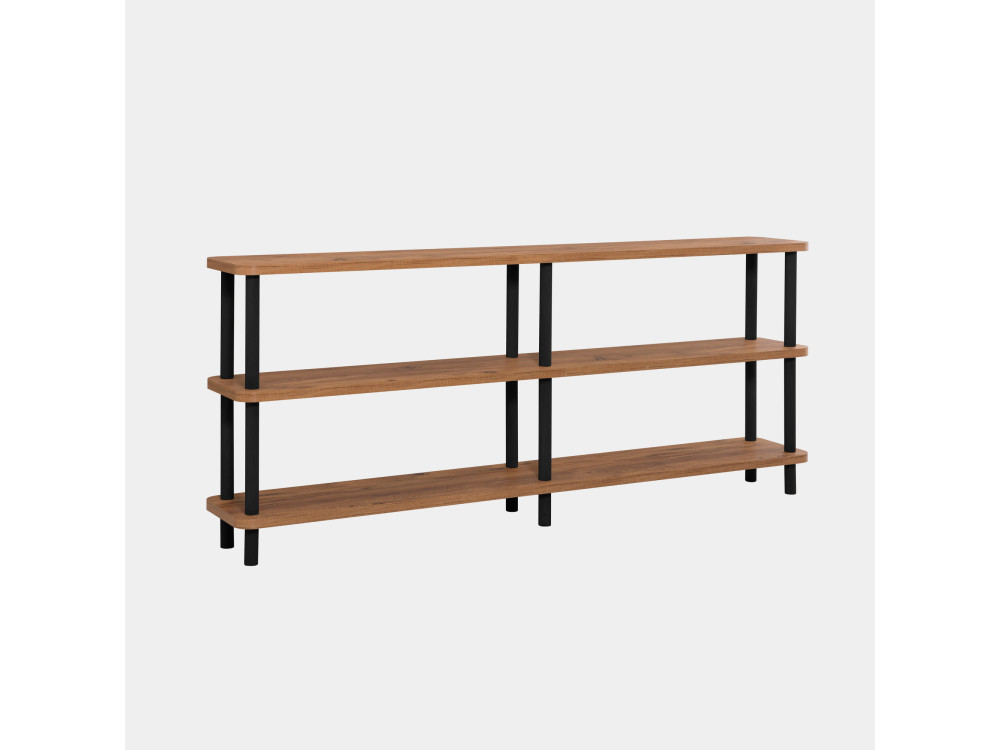Bibliothèque en bois "Zen" - 180 x 35 x 75 cm - Noir