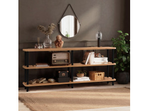 Bibliothèque en bois "Zen" - 180 x 35 x 75 cm - Noir 2