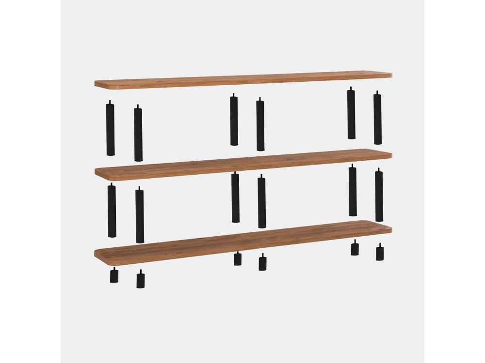 Bibliothèque en bois "Zen" - 180 x 35 x 75 cm - Noir