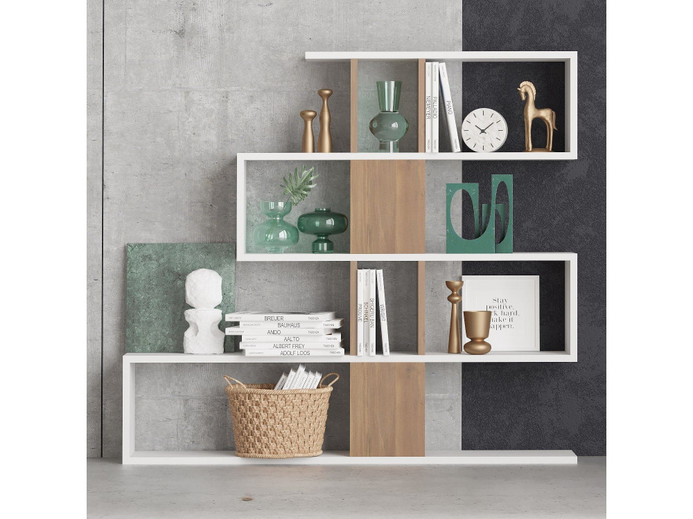 Bibliothèque en bois "Karlin" - 120 x 20 x 109 cm - Blanc