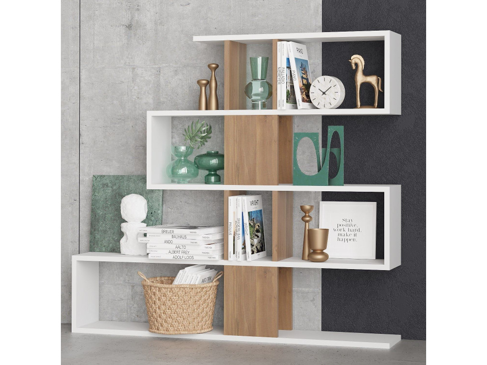 Bibliothèque en bois "Karlin" - 120 x 20 x 109 cm - Blanc