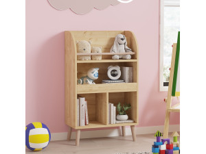Bibliothèque en bois "Minola" - 60 x 30 x 102 cm - Beige 2