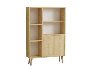 Bibliothèque en bois "Lumo" - 80 x 24 x 120 cm - Beige
