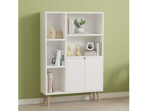 Bibliothèque en bois "Lumo" - 80 x 24 x 120 cm - Blanc 2
