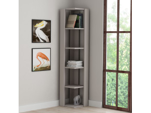 Bibliothèque en bois "Nati" - 32 x 32 x 161 cm - Moka clair 2