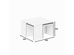Ensemble de tables basses en bois "Ortanca" - 60 x 60 x 37 cm - Blanc