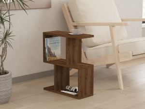 Table d'appoint en bois "Zet" - 45 x 17 x 51 cm - Noyer 2
