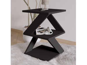 Table d'appoint en bois "Albeni" - 29 x 29 x 54 cm - Noir 2