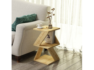 Table d'appoint en bois "Albeni" - 30 x 30 x 50 cm - Chêne Saphir 2
