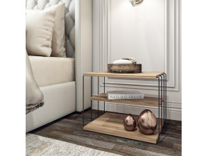 Table d'appoint en bois "Lifon" - 50 x 40 x 33 cm - Marron 2