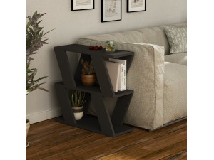 Table d'appoint en bois "Lazena" - 60 x 22 x 57 cm - Anthracite 2