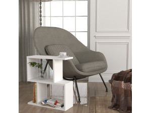 Table d'appoint en bois "Karinus" - 50 x 17 x 55 cm - Blanc 2