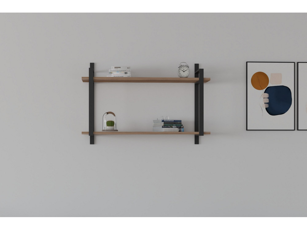 Étagère murale en bois "Abat" - 90 x 22 x 60 cm - Noyer