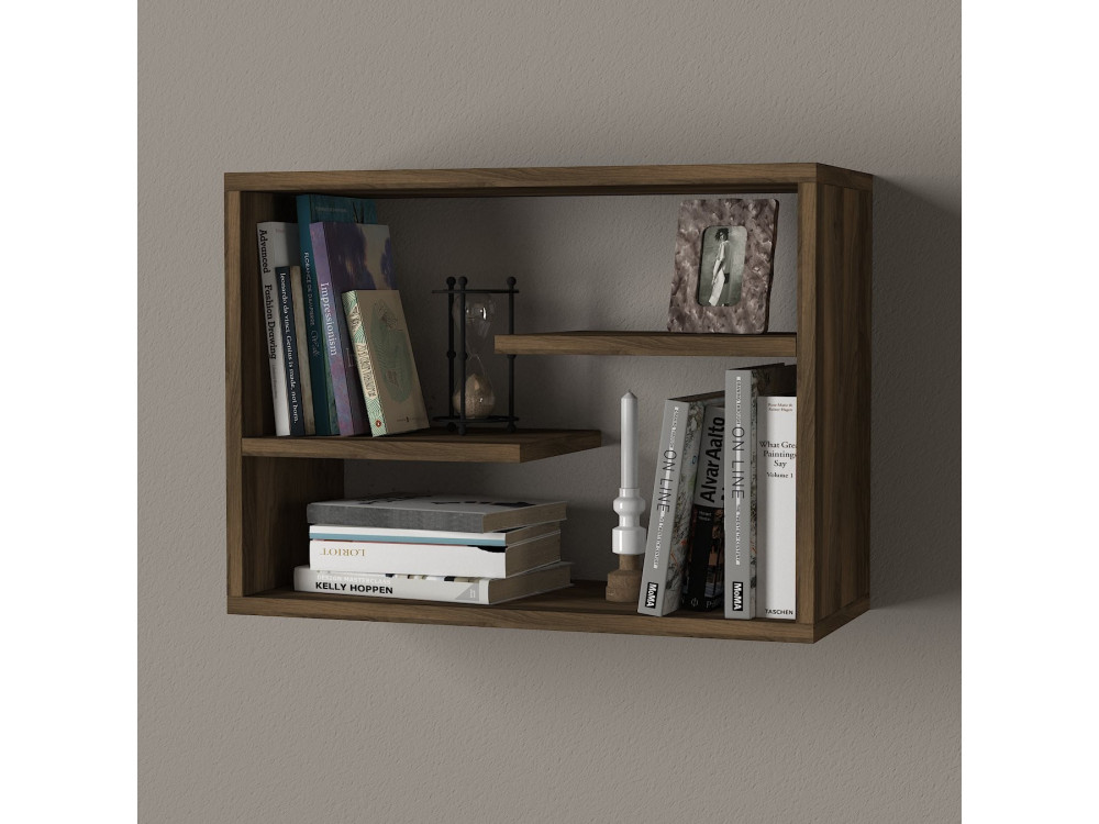 Étagère murale en bois "Tino" - 60 x 19 x 44 cm - Noyer