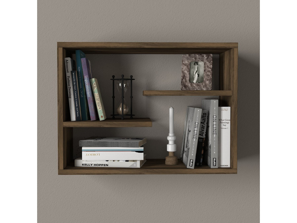 Étagère murale en bois "Tino" - 60 x 19 x 44 cm - Noyer