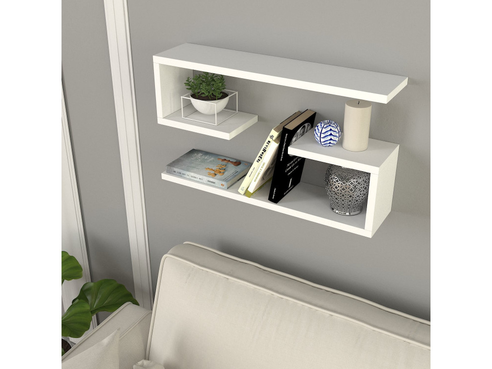 Étagère murale en bois "Jenika" - 60 x 14 x 18 cm - Blanc